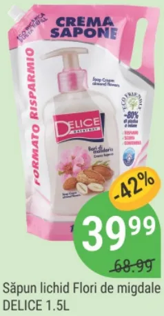 Жидкое мыло DELICE «Цветы миндаля», 1.5 л