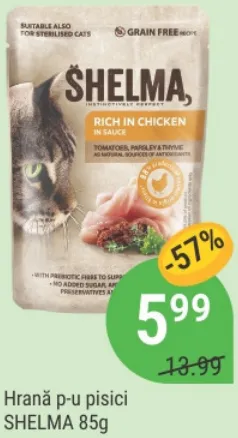 Hrană pentru pisici SHELMA, 85 g