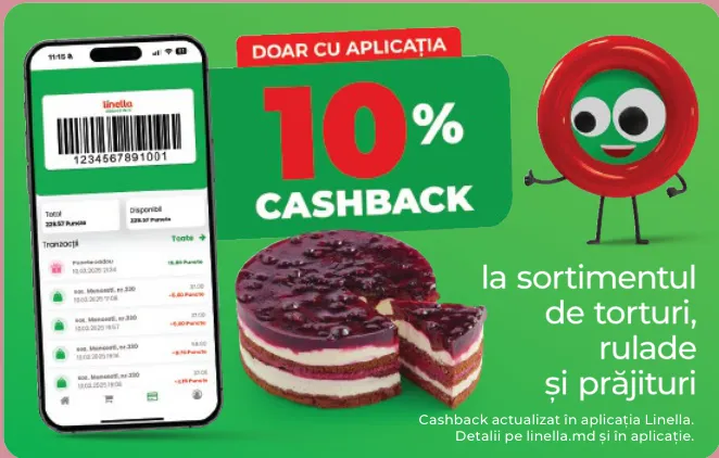 Sortiment de torturi, rulade și prăjituri