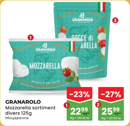 Mozzarella Granarolo Gocce di Mozzarella, 125 g