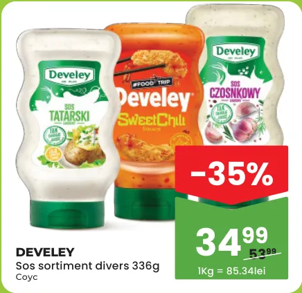 Sos DEVELEY, în sortiment, 336 g