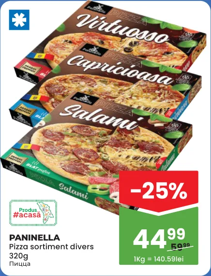 Pizza, sortiment divers, PANINELLA, 320 g