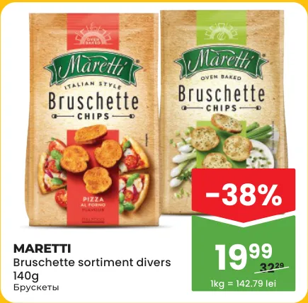 Maretti, bruschette, sortiment divers, 140 g