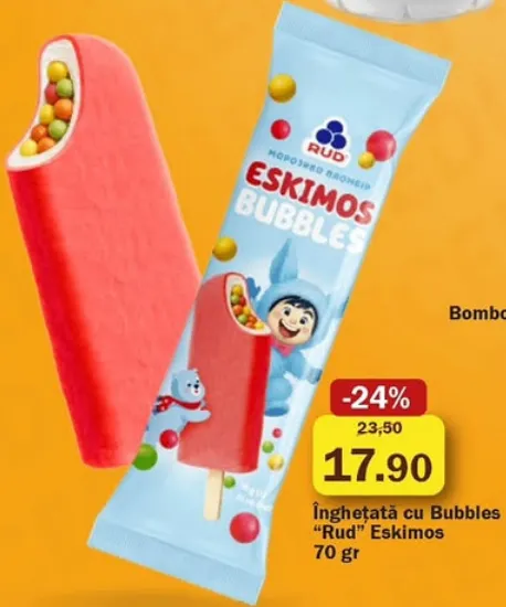 Înghețată cu Bubbles „Rud” Eskimos, 70 gr