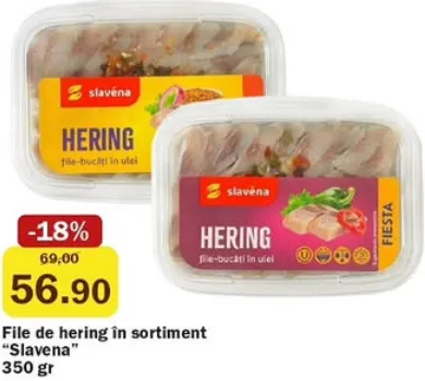 Slavena File de hering în sortiment, 350 gr