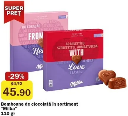 Bomboane de ciocolată în sortiment „Milka”, 110 g