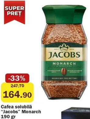 Cafea solubilă „Jacobs” Monarch, 190 g