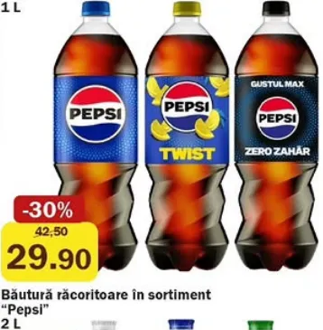 Băutură răcoritoare în sortiment „Pepsi”, 2 L