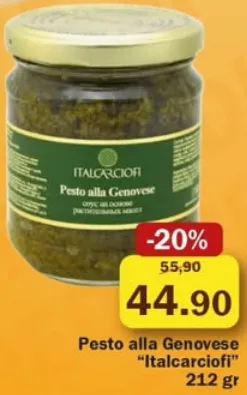 Italcarciofi Pesto alla Genovese, 212 gr
