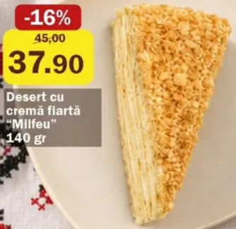 Desert cu cremă fiartă „Milfeu”, 140 gr