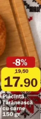 Plăcintă țărănească cu carne, 150 gr