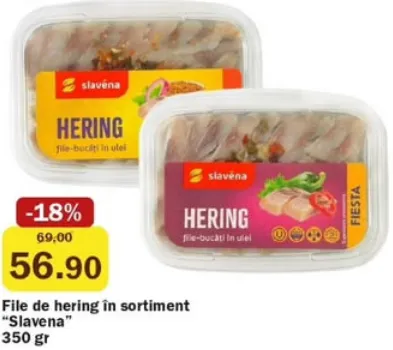 Slavena File de hering în sortiment, 350 gr