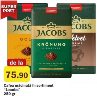 Cafea măcinată Jacobs în sortiment, 250 g