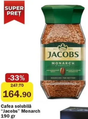 Cafea solubilă Jacobs Monarch, 190 g