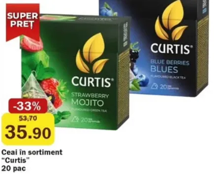 Ceai Curtis în sortiment, 20 de pachețele