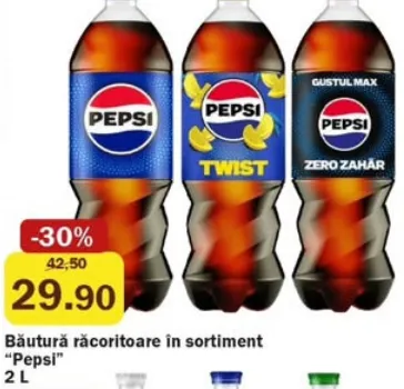 Băutură răcoritoare Pepsi în sortiment, 2 L