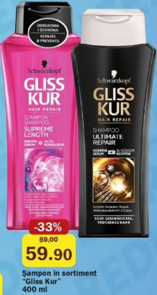 Șampon în sortiment „Gliss Kur”