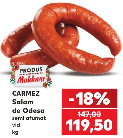 CARMEZ Salam de Odesa semi afumat, 1 kg