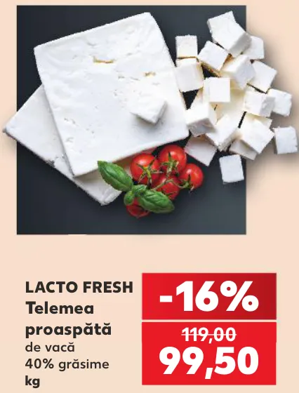 LACTO FRESH Telemea proaspătă de vacă, 1 kg