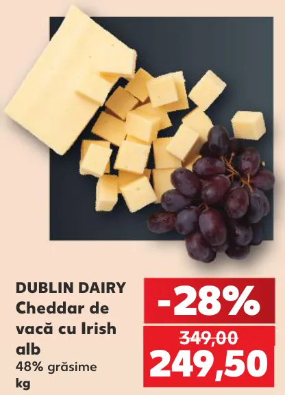 DUBLIN DAIRY Cheddar alb irlandez din lapte de vacă, 1 kg