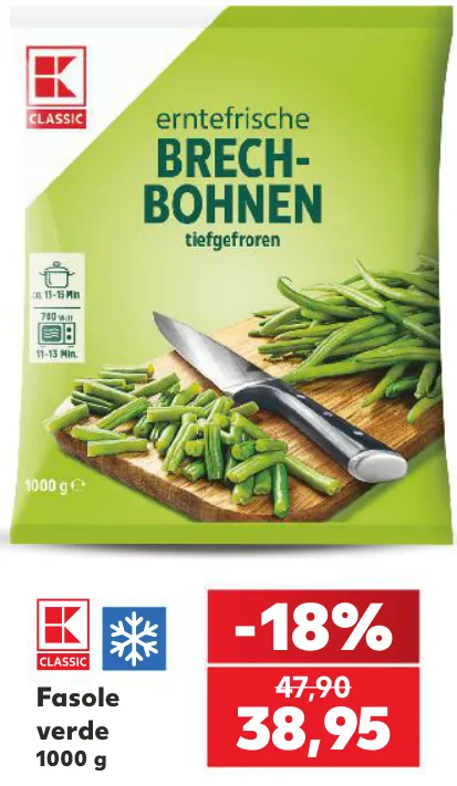 K-Classic Fasole verde, 1000 g