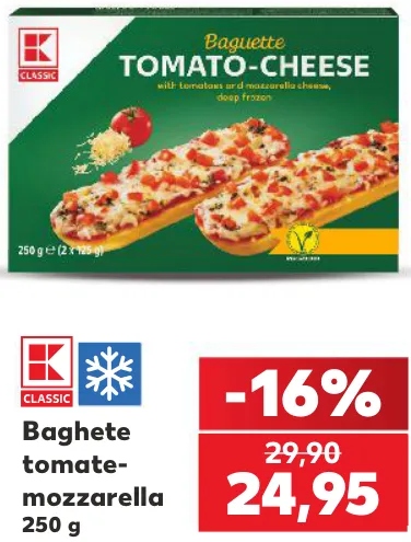 K-Classic Baghete cu tomate și mozzarella, 250 g (2 × 125 g)