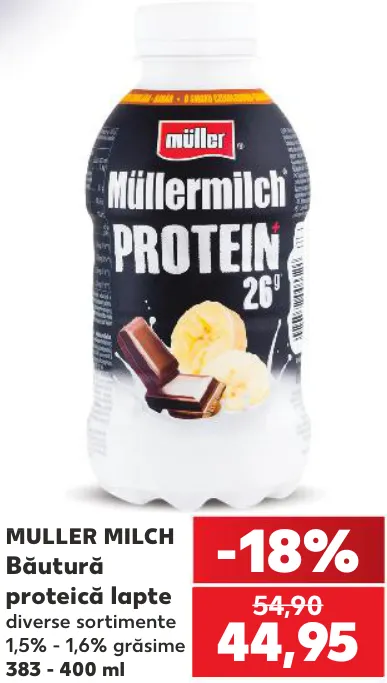 Müller Milch Băutură proteică din lapte, 383–400 ml