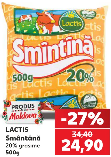 Lactis Smântână, 20% grăsime, 500 g