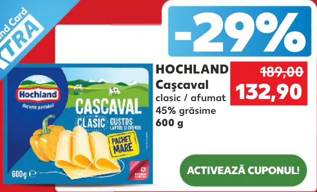 Hochland Cașcaval clasic / afumat, 600 g