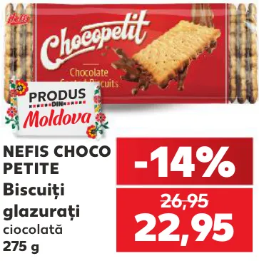 NEFIS CHOCO PETITE Biscuiți glazurați, ciocolată, 275 g