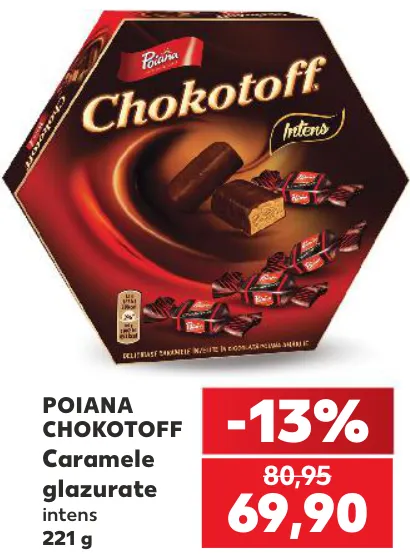 POIANA CHOKOTOFF Карамель в глазури, насыщенный вкус, 221 г