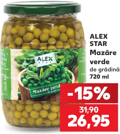Alex Star Mazăre verde de grădină, 720 ml