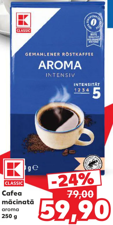 Cafea măcinată K Classic Aroma, 250 g