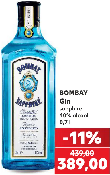 BOMBAY Джин Sapphire, 0,7 л