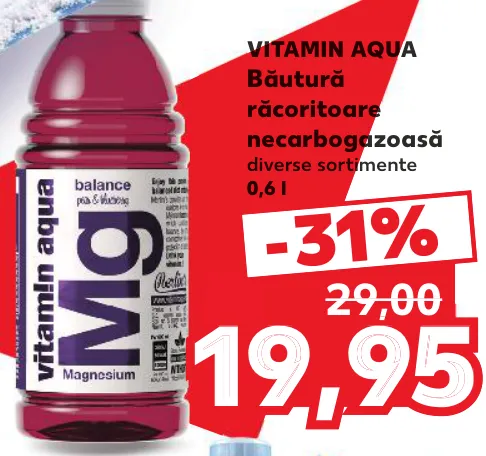 VITAMIN AQUA Băutură răcoritoare necarbogazoasă, 0,6 l