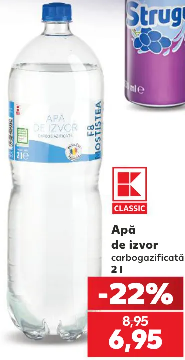 K Classic Apă de izvor carbogazificată, 2 l