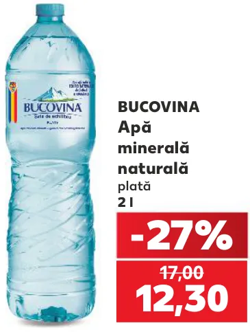 BUCOVINA Негазированная природная минеральная вода, 2 л