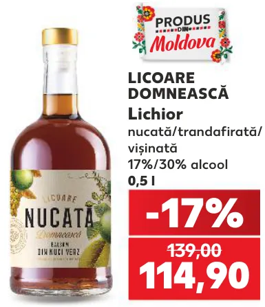 LICOARE DOMNEASCĂ Лікер горіховий / із пелюсток троянд / вишневий, 0,5 л