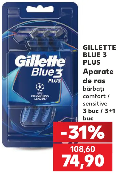 Gillette BLUE 3 PLUS aparate de ras pentru bărbați Comfort / Sensitive, 3 buc / 3+1 buc