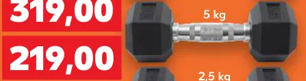 Ganteră hexagonală CRIVIT, 5 kg