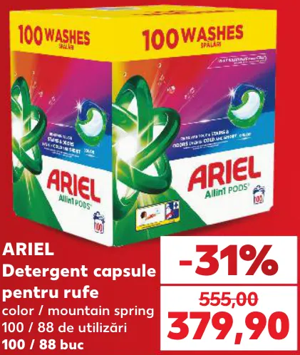 ARIEL Detergent capsule pentru rufe, 100 / 88 buc