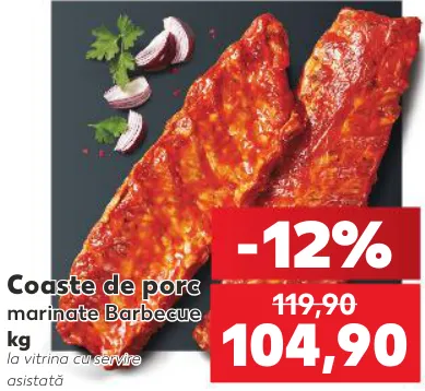 Coaste de porc marinate Barbecue, 1 kg