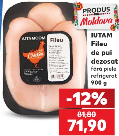 IUTAM Fileu de pui dezosat, 900 g
