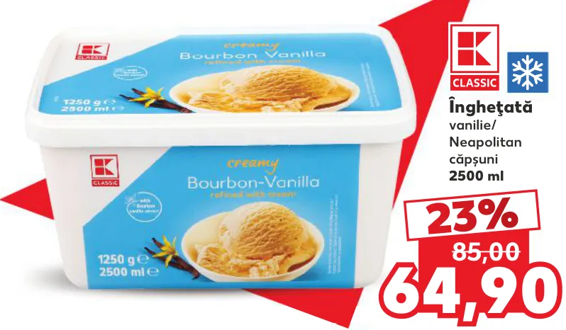 Înghețată vanilie/Neapolitan căpșuni