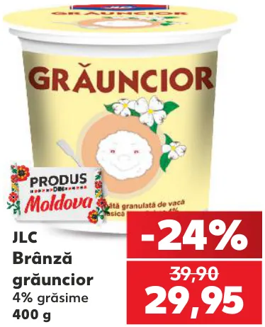 JLC Brânză grăuncior, 4% grăsime, 400 g
