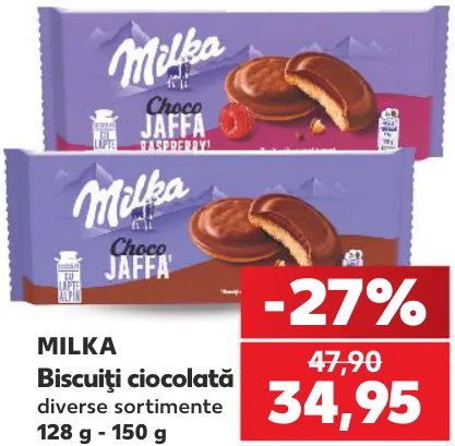 MILKA Biscuiți cu ciocolată, 128–150 g