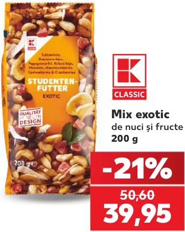 Екзотична суміш горіхів і фруктів K-Classic, 200 г