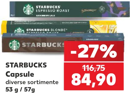 Cafea în capsule Starbucks, 53 g / 57 g