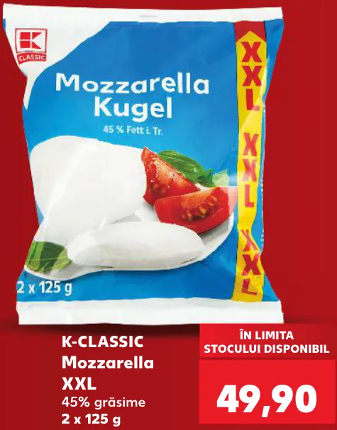 K-CLASSIC Mozzarella XXL, 2 x 125 g