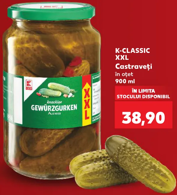 K-Classic Castraveți în oțet, 900 ml